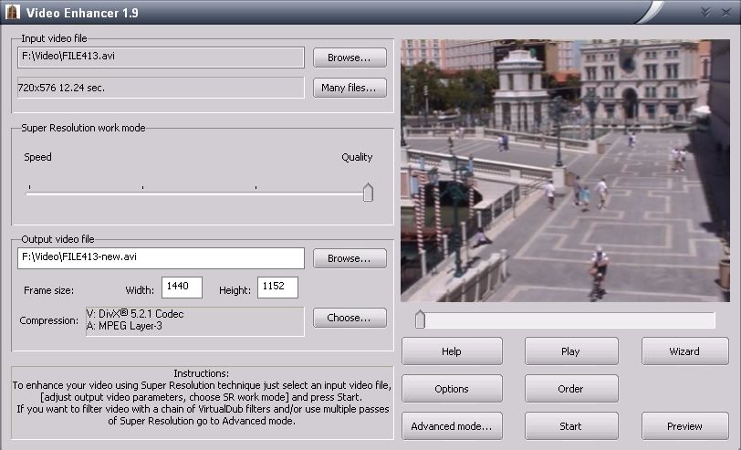 Increase resolution of your video with superb quality and use VirtualDub filters