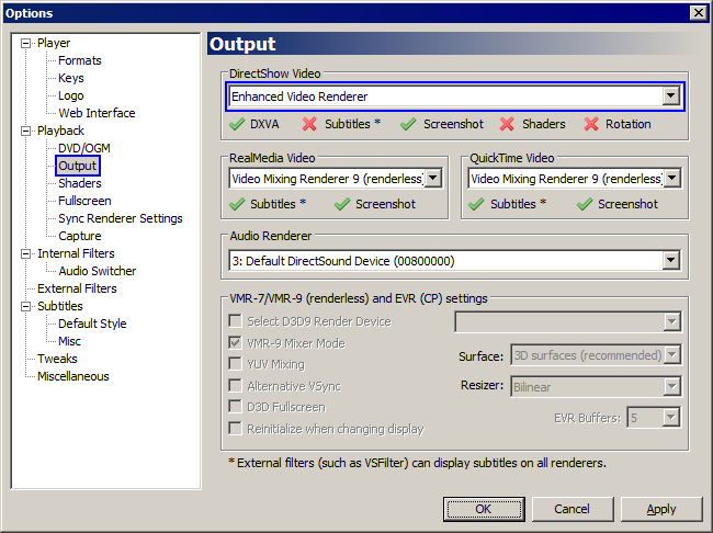 mpc output options